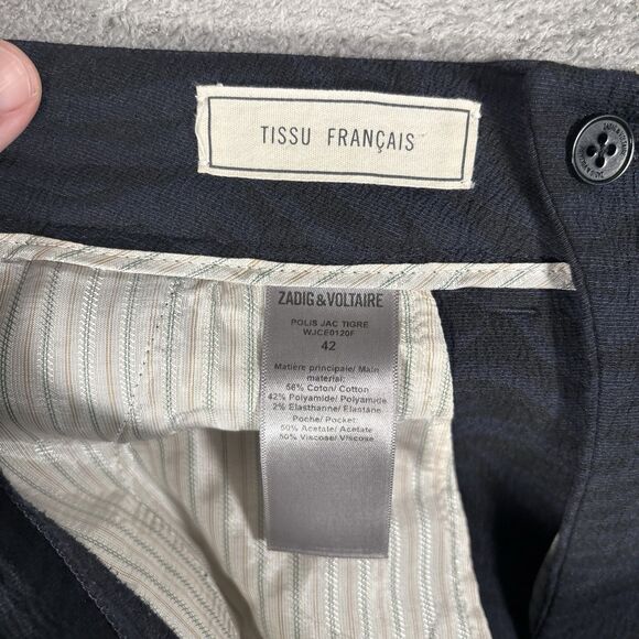 Zadig & Voltaire Pants Women’s Size EU 42 Fits 32x27 Polis Jac Tigre Wide Leg - Picture 13 of 13